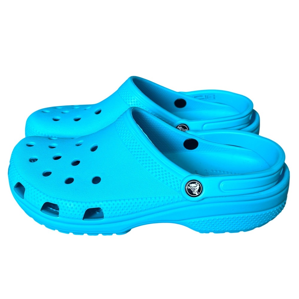 Crocs Classic Clogs Bright Blue Unisex Mens 9 Womens 11 Comfort Slip On Shoes